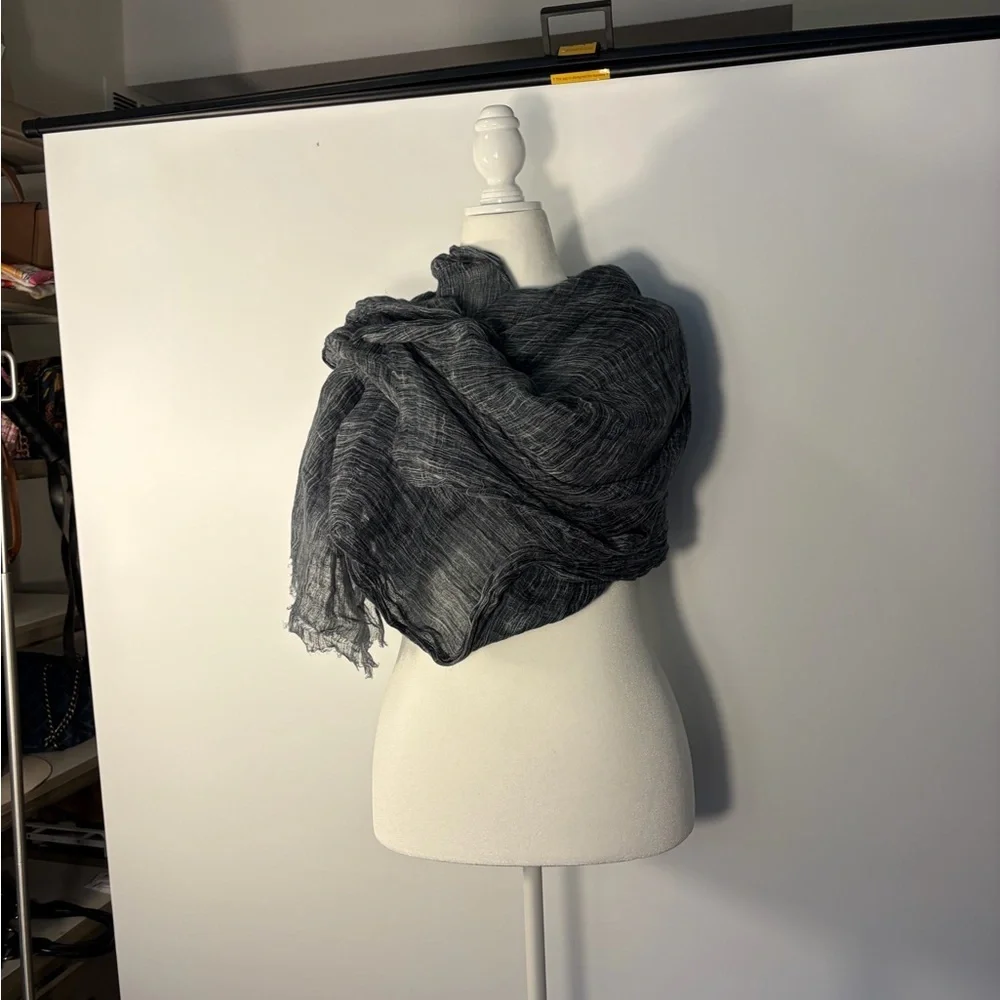 Brunello Cucinelli Charcoal Textured Scarf